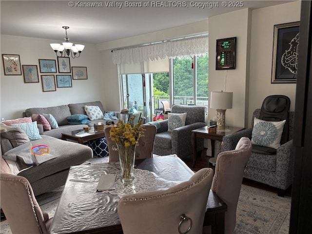1800 Roundhill Rd Unit 901, Charleston, WV 25304 - living room featuring a chandelier