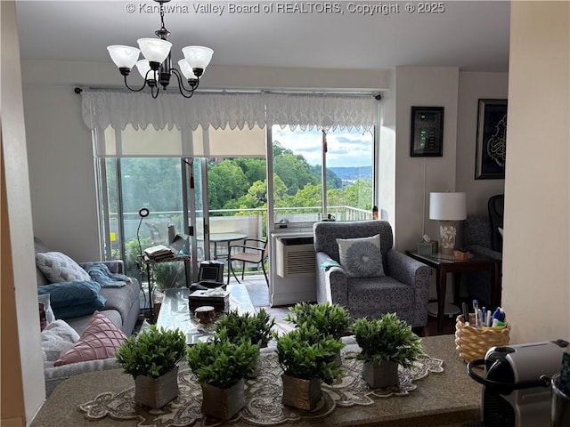 1800 Roundhill Rd Unit 901, Charleston, WV 25304 - living room featuring a chandelier