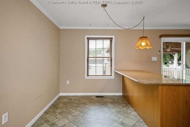 5211 Ohio St, South Charleston, WV 25309 - unfurnished dining area with ornamental molding and baseboards