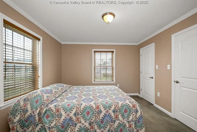 5211 Ohio St, South Charleston, WV 25309 - bedroom with ornamental molding, carpet floors, and baseboards