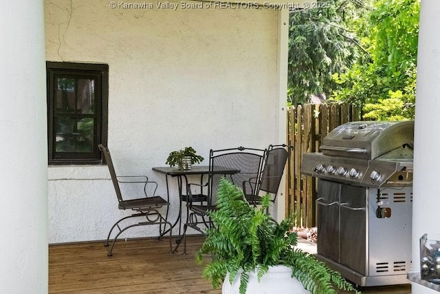 606 Fort Hill Dr, Charleston, WV 25314 - view of wooden balcony featuring a grill and a wooden deck