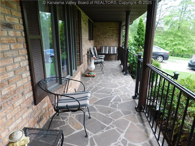 view of patio with covered porch