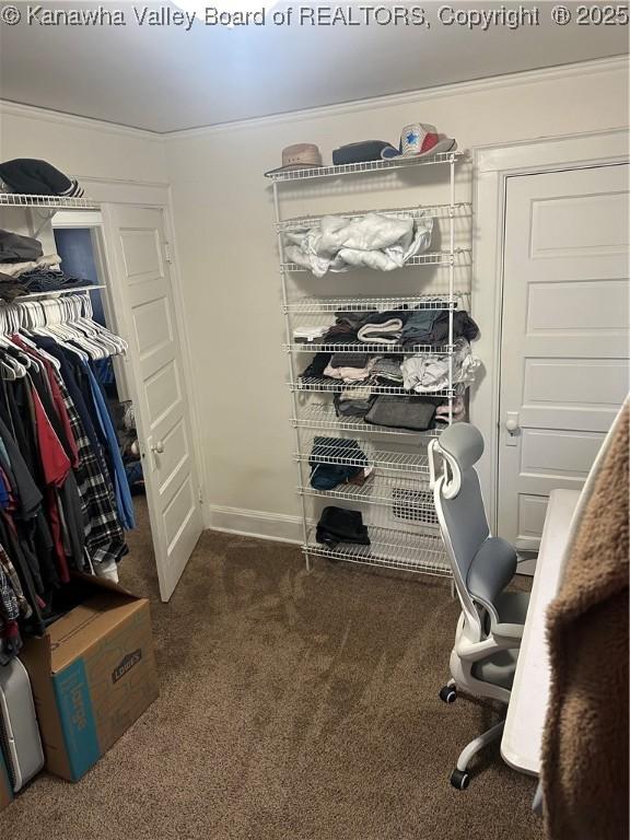 5505 Washington Ave, Charleston, WV 25304 - home office with carpet floors and crown molding