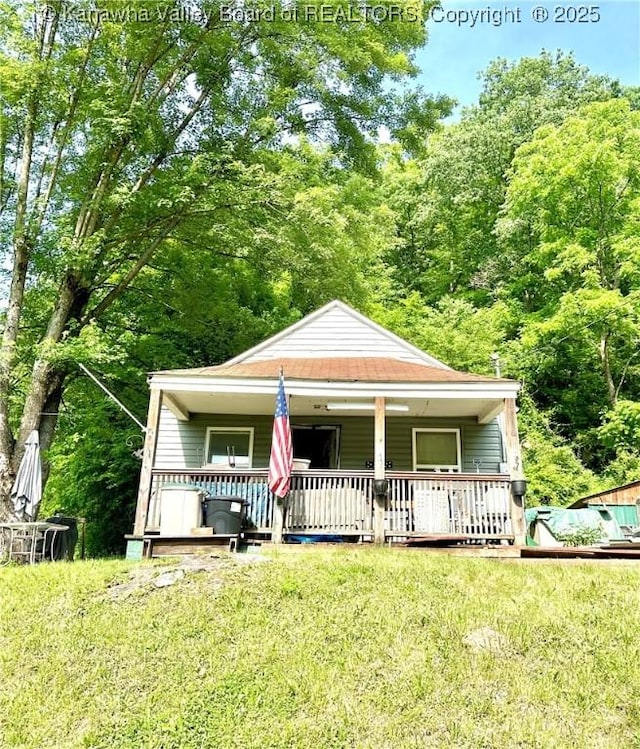 15047 Charleston Rd, Kenna, WV 25248 - view of front of property featuring a front lawn and covered porch