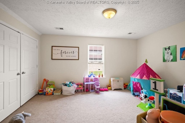 16 Pinnacle Dr, Charleston, WV 25311 - recreation room featuring carpet floors and a textured ceiling