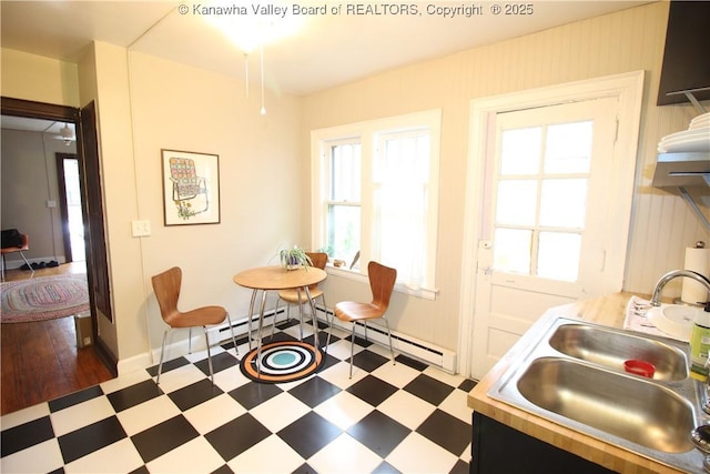 407 Carolina St, Charleston, WV 25311 - kitchen featuring a sink, tile patterned floors, and baseboards