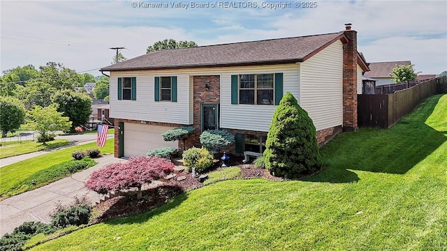 100 Timberlake Cir, Scott Depot, WV 25560 - bi-level home with a garage, a chimney, and concrete driveway