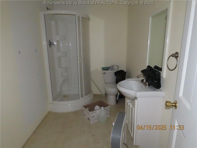3321 Heizer Creek Rd, Poca, WV 25159 - full bath featuring vanity, a stall shower, and toilet