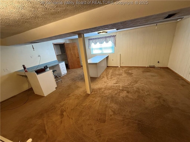 40 Hickory Ln, Madison, WV 25130 - basement featuring carpet and wooden walls
