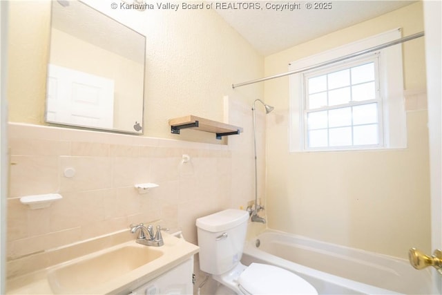 300 Forest Cir S, Charleston, WV 25303 - full bathroom with tub / shower combination, vanity, and tile walls