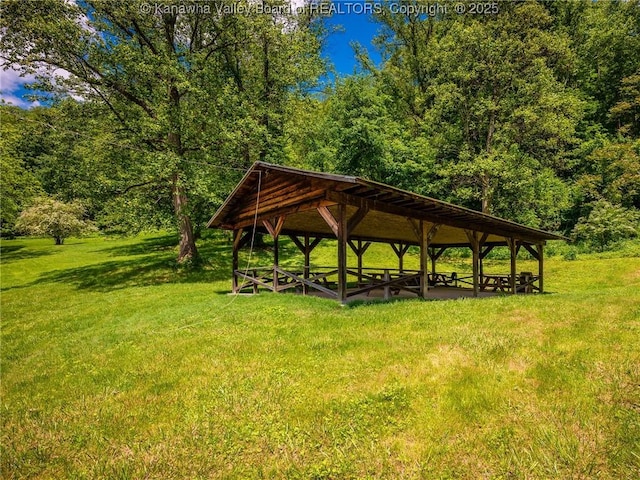 463 Gap View Dr, Charleston, WV 25326 - view of community with a yard and a view of trees