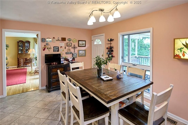 920 Gordon Dr Unit A, Charleston, WV 25303 - dining area featuring light tile patterned floors and baseboards