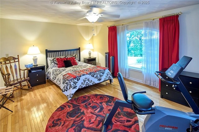 920 Gordon Dr Unit A, Charleston, WV 25303 - bedroom featuring wood-type flooring and a ceiling fan