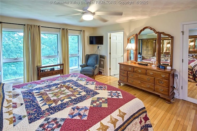 920 Gordon Dr Unit A, Charleston, WV 25303 - bedroom featuring light wood-type flooring and a ceiling fan