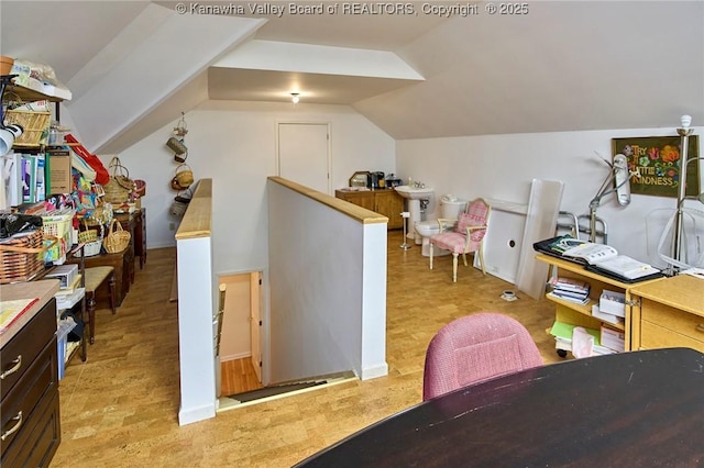 920 Gordon Dr Unit A, Charleston, WV 25303 - office area featuring light wood-style floors and vaulted ceiling