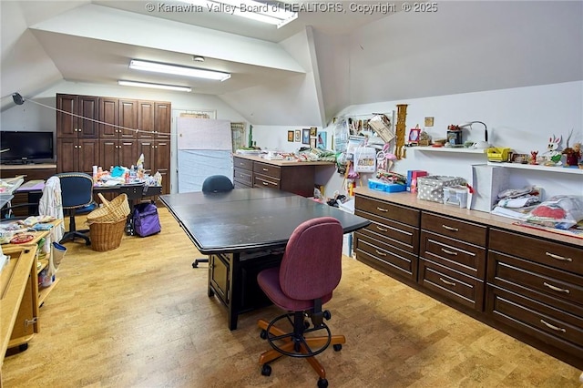 920 Gordon Dr Unit A, Charleston, WV 25303 - office featuring vaulted ceiling and light wood-style floors