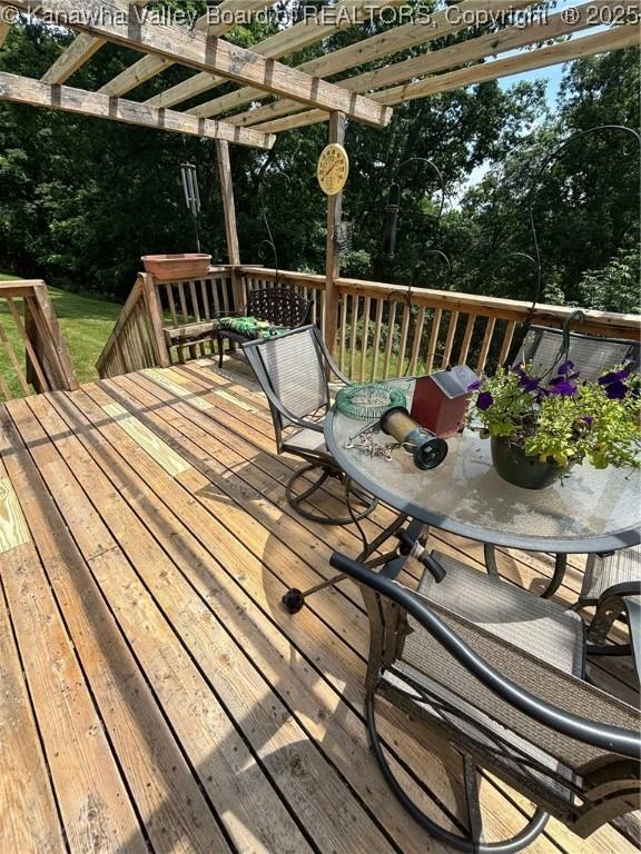 920 Gordon Dr Unit A, Charleston, WV 25303 - deck featuring a pergola and outdoor dining space