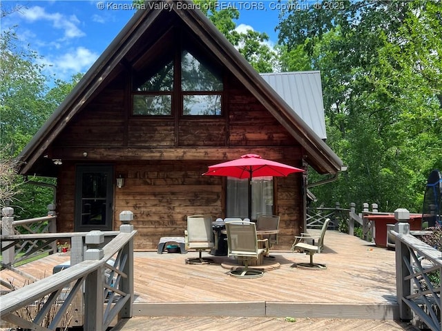 849 Random Rd, Ripley, WV 25271 - wooden terrace featuring outdoor dining space