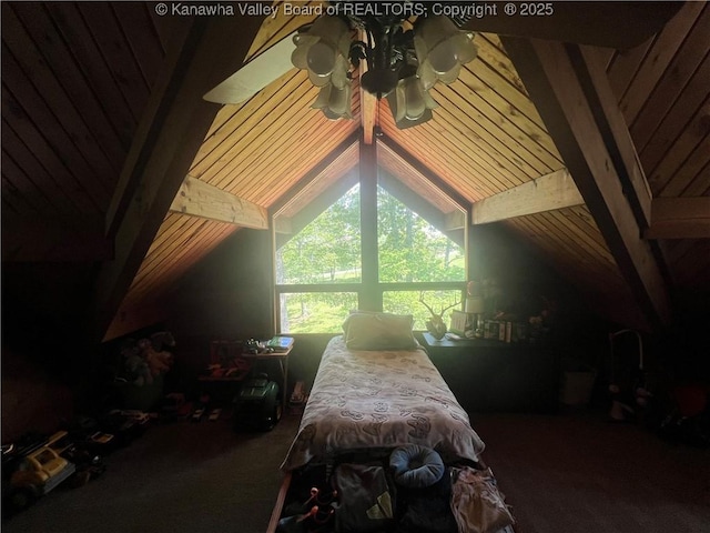 849 Random Rd, Ripley, WV 25271 - carpeted bedroom with wood ceiling