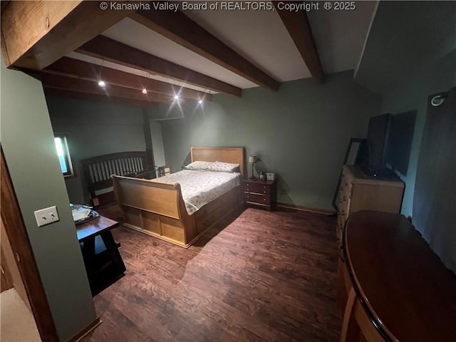 849 Random Rd, Ripley, WV 25271 - bedroom featuring beam ceiling and wood finished floors