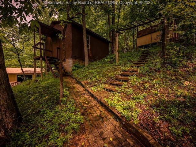 1799 Fishers Branch Rd, Charleston, WV 25312 - view of yard featuring stairway
