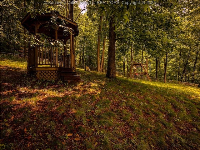 1799 Fishers Branch Rd, Charleston, WV 25312 - view of yard with a wooded view