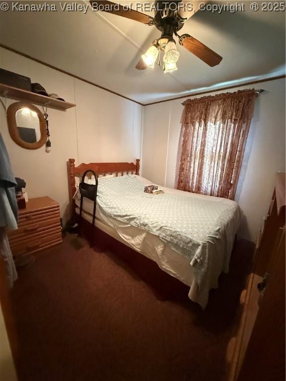 12 Brewster Dr, Chapmanville, WV 25508 - carpeted bedroom with a ceiling fan