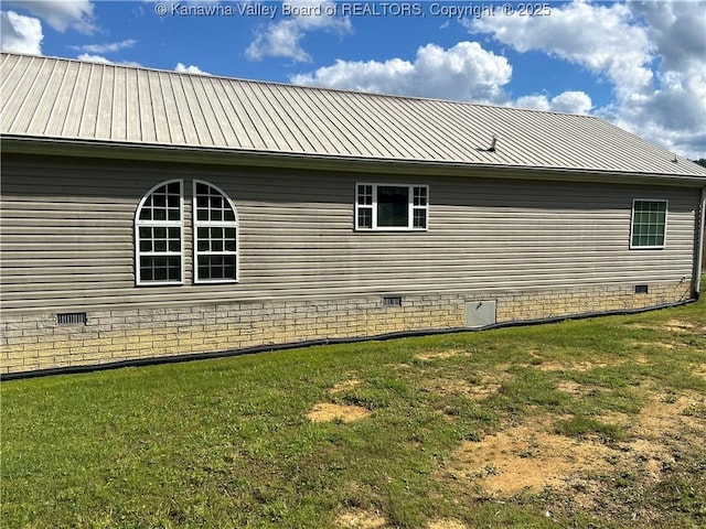 30 Beech Ln, Madison, WV 25130 - view of side of property with crawl space, a lawn, and metal roof