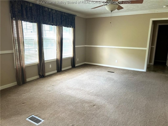 30 Beech Ln, Madison, WV 25130 - carpeted spare room with a ceiling fan, crown molding, and baseboards