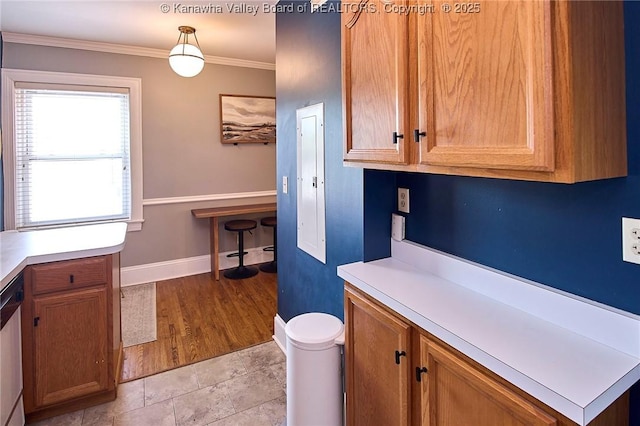1313 Lee St E Unit 233, Charleston, WV 25301 - bathroom featuring ornamental molding and baseboards