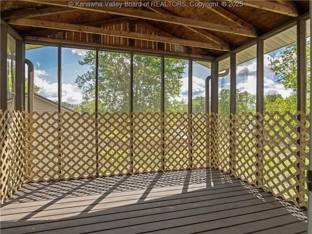 67 Poplar Dr, Scott Depot, WV 25560 - unfurnished sunroom featuring lofted ceiling