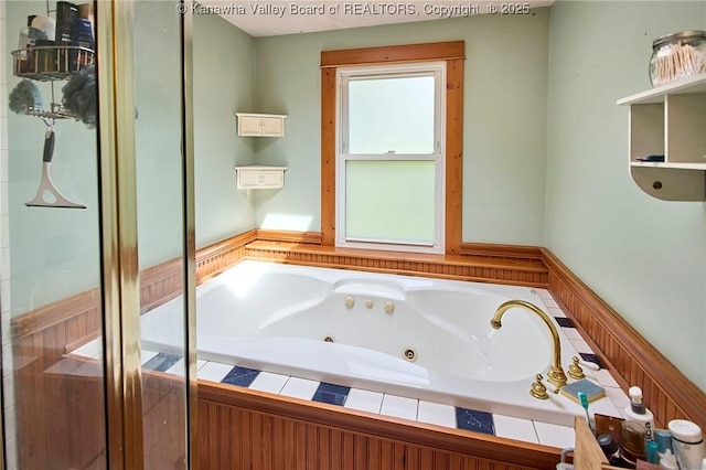 918 Greendale Dr, Charleston, WV 25302 - bathroom with a tub with jets and a stall shower
