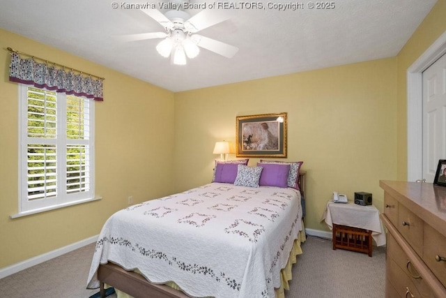108 Lock Ln, Alum Creek, WV 25003 - carpeted bedroom with baseboards and a ceiling fan