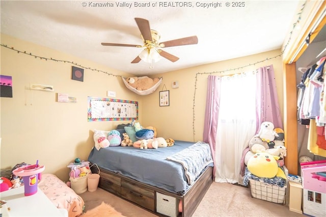 400 13th St, Dunbar, WV 25064 - bedroom with a ceiling fan and carpet floors