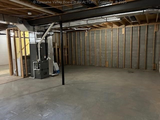 8 Dapplewood Rd, South Charleston, WV 25309 - unfinished basement with heating unit
