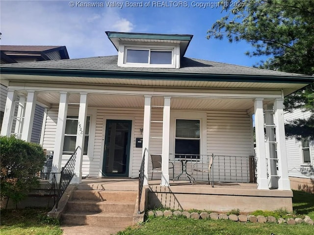 1528 Jackson St, Charleston, WV 25311 - view of front of home featuring a porch and roof with shingles
