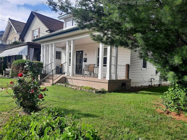 1528 Jackson St, Charleston, WV 25311 - view of front of home with a porch and a front lawn