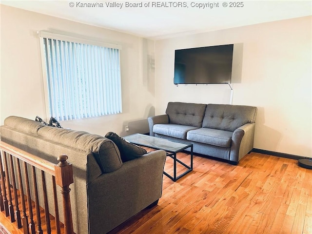 237 Pine Cir, Dunbar, WV 25064 - living area featuring light wood finished floors and baseboards