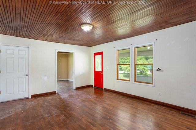 4096 Indian Creek Rd, Elkview, WV 25071 - entryway with wood finished floors, baseboards, and wooden ceiling