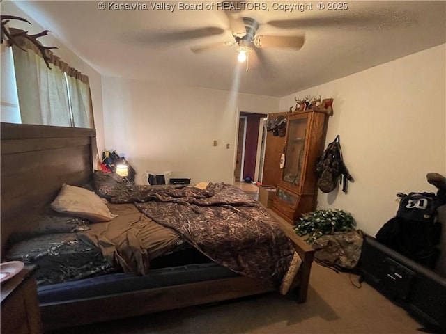 7966 Deepwater Mountain Rd, Kincaid, WV 25119 - bedroom featuring carpet flooring and a ceiling fan