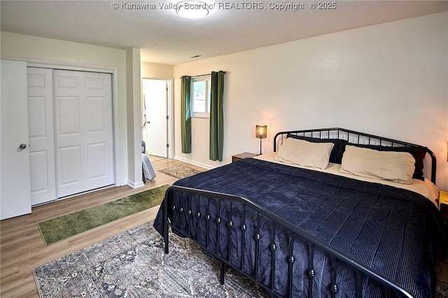 5201 Hammons Dr, Charleston, WV 25313 - bedroom with wood finished floors, a closet, and baseboards