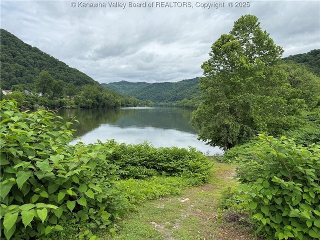 16298 Deepwater Mountain Rd, Wv, WV 25057 - water view featuring a forest and a mountainous background
