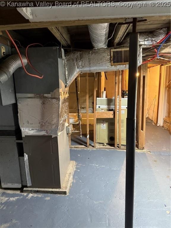 16298 Deepwater Mountain Rd, Wv, WV 25057 - unfinished basement featuring heating unit