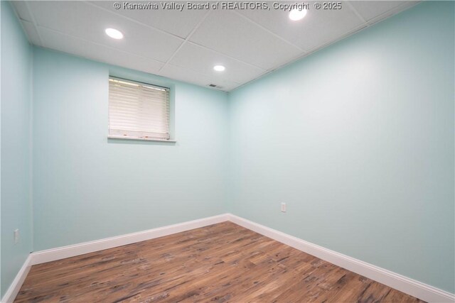 102 Utah Hollow Rd, Charleston, WV 25312 - empty room featuring baseboards, wood finished floors, and recessed lighting