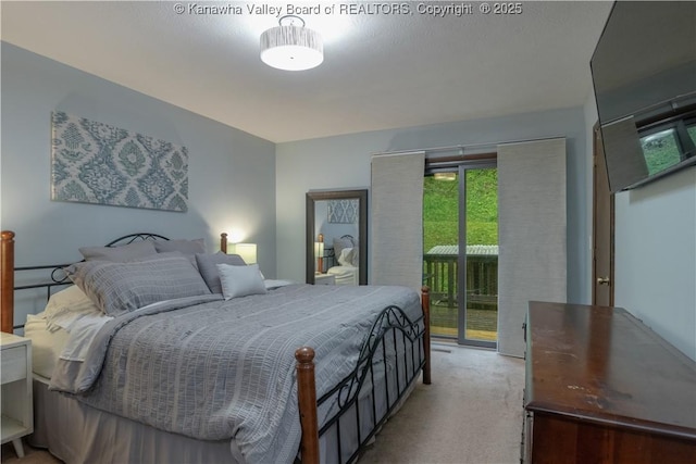 26 Banister Dr, Cross Lanes, WV 25313 - bedroom featuring access to exterior and light colored carpet