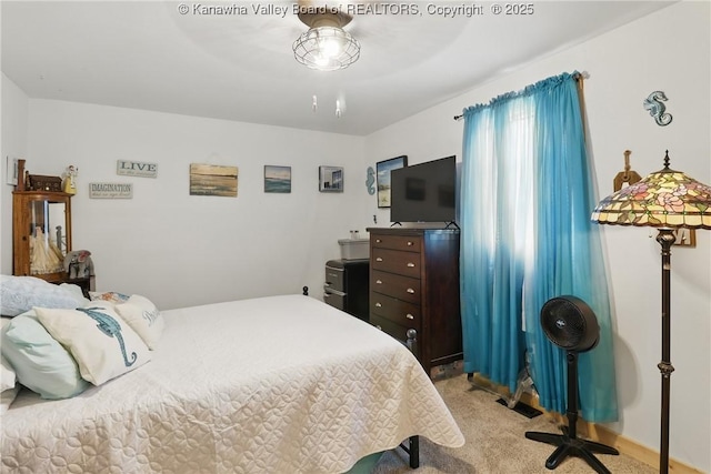 223 Easter Rd, Nitro, WV 25143 - bedroom with light carpet and a ceiling fan