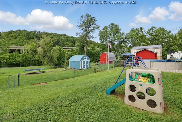 223 Easter Rd, Nitro, WV 25143 - view of jungle gym featuring a trampoline
