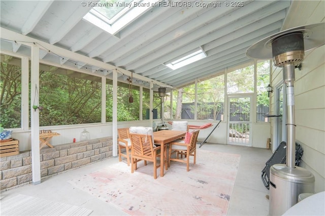 1418 Sweetbrier Rd, Charleston, WV 25314 - sunroom / solarium featuring outdoor dining space and lofted ceiling