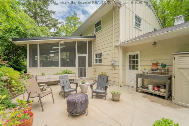 1418 Sweetbrier Rd, Charleston, WV 25314 - view of patio with a sunroom