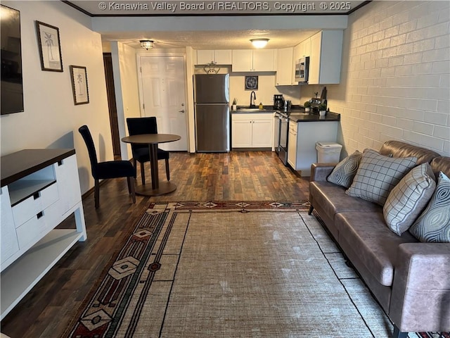 2106 Kanawha Blvd E Unit 322, Charleston, WV 25311 - living room featuring dark wood-style floors